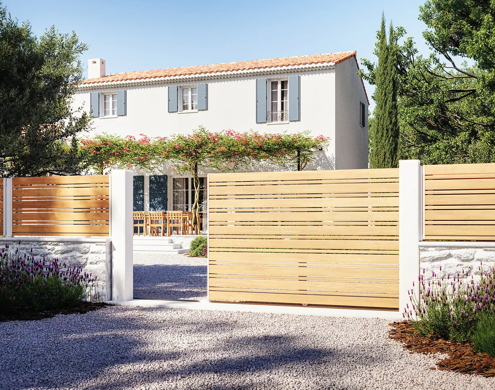 Portail ajouré aluminium Lann - Kostum
